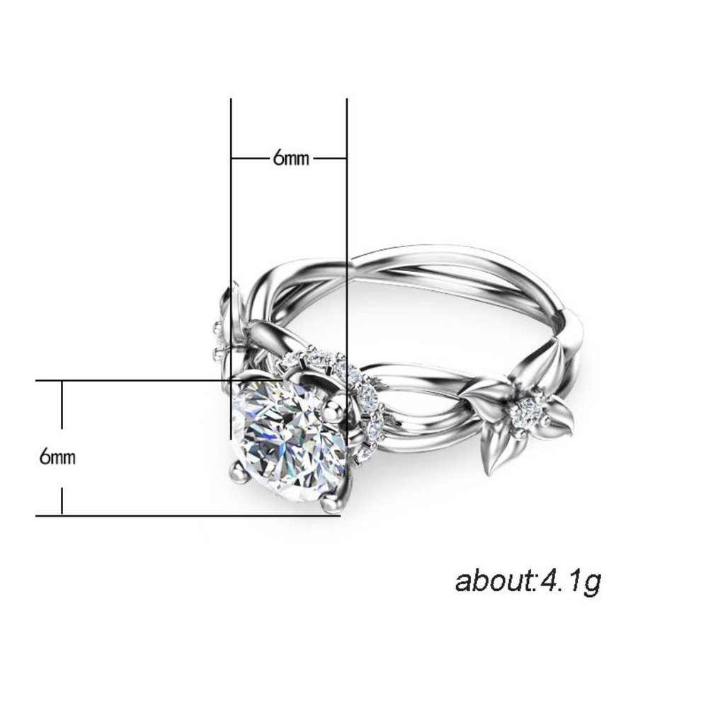 🥰Twisted Beautiful Bright Flower Silver Wedding Rings for Women, INDN8054 - Picture 2 of 8